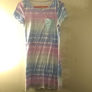 Rainbow striped dress